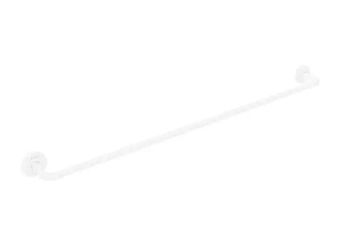 Weißer Handtuchhalter von AXOR, montiert an einer Wand, mit zwei runden Wandhaltern und einem schlichten, geraden Rohrdesign.